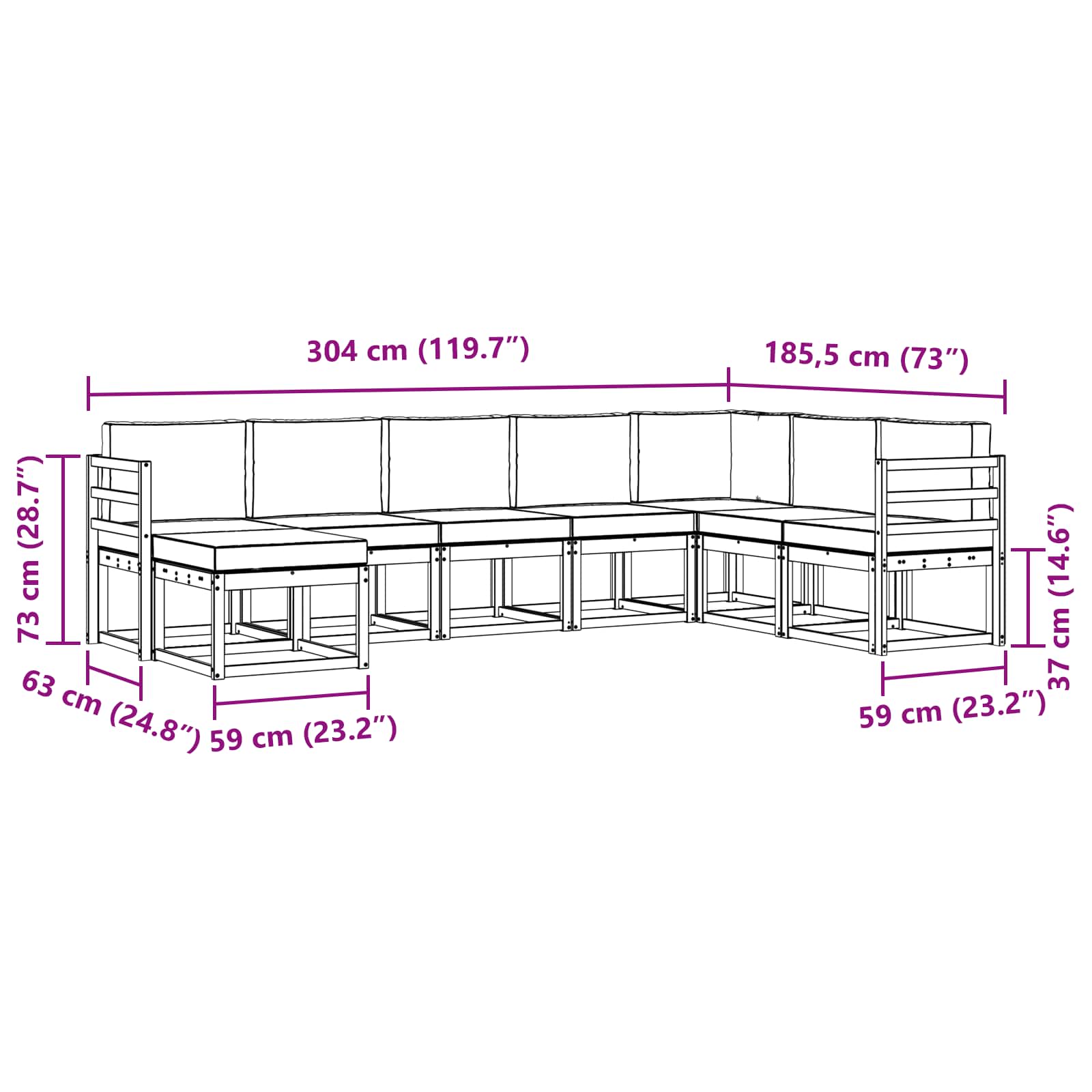 Set vanjskih sofa s jastukom 8 pcs Bijela i krem