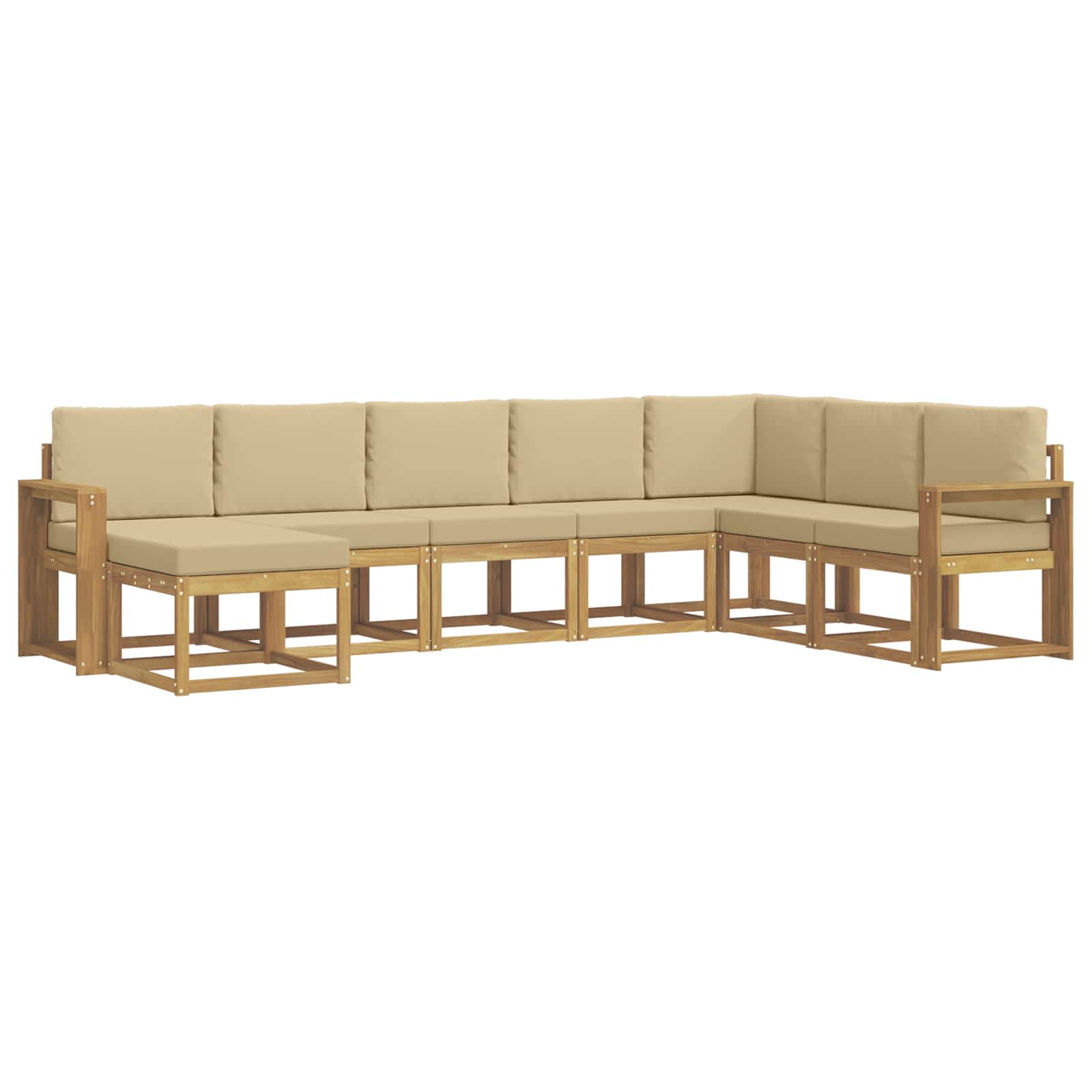 Set vanjskih sofa s jastukom 8 pcs Bijela i bež