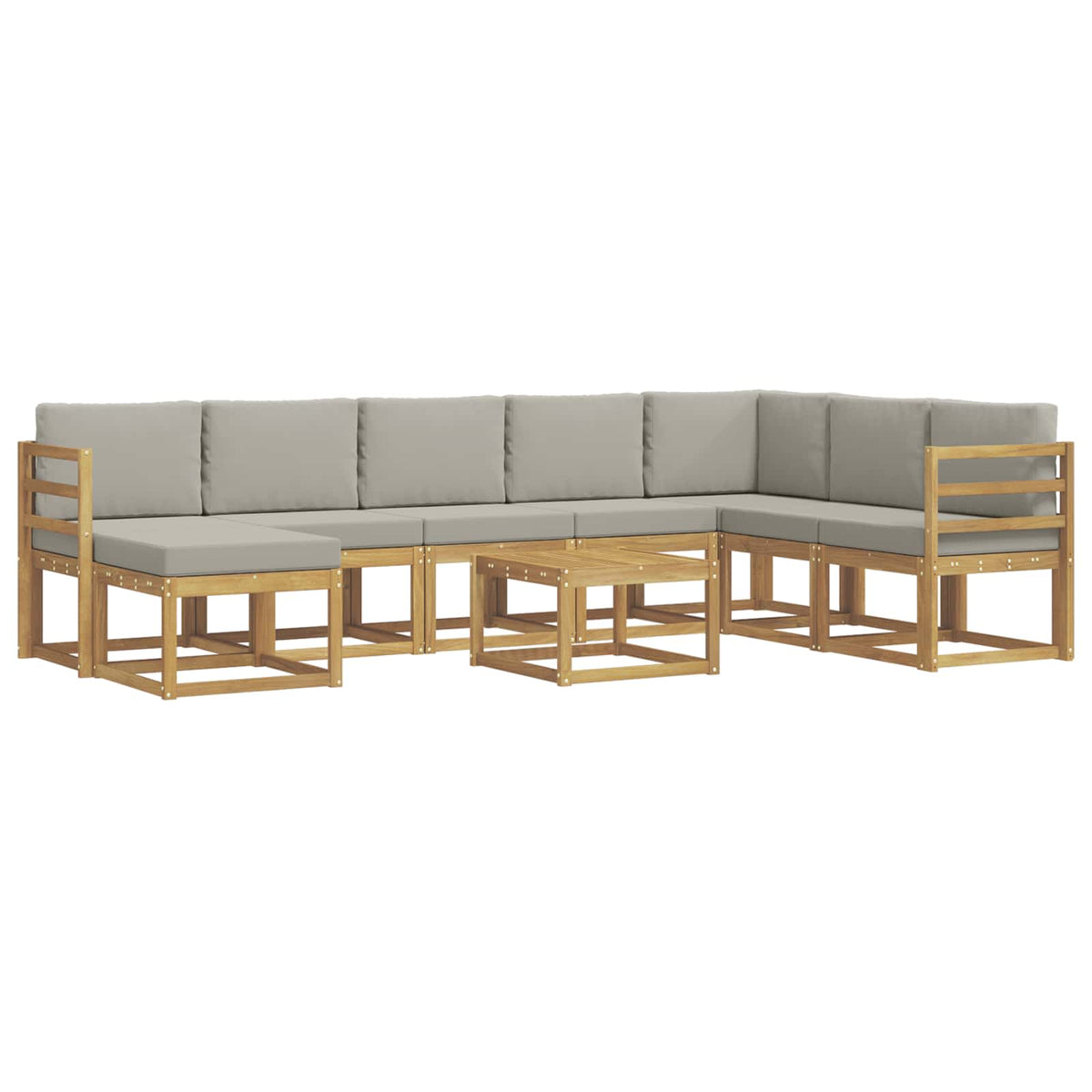Set vanjskih sofa 9 kom. Bijela i svjetlosiva