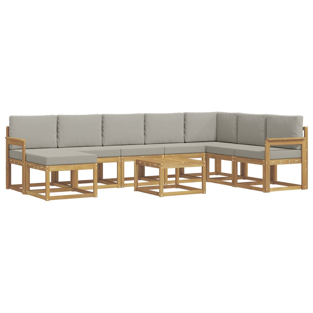 Set vanjskih sofa 9 kom. Bijela i svjetlosiva