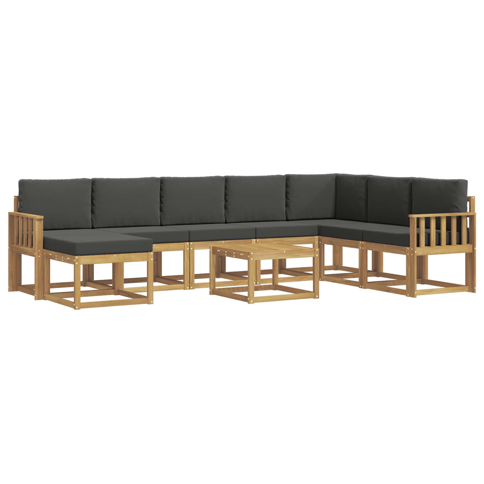 Set vanjskih sofa s jastukom 9 pcs Bijela i antracit