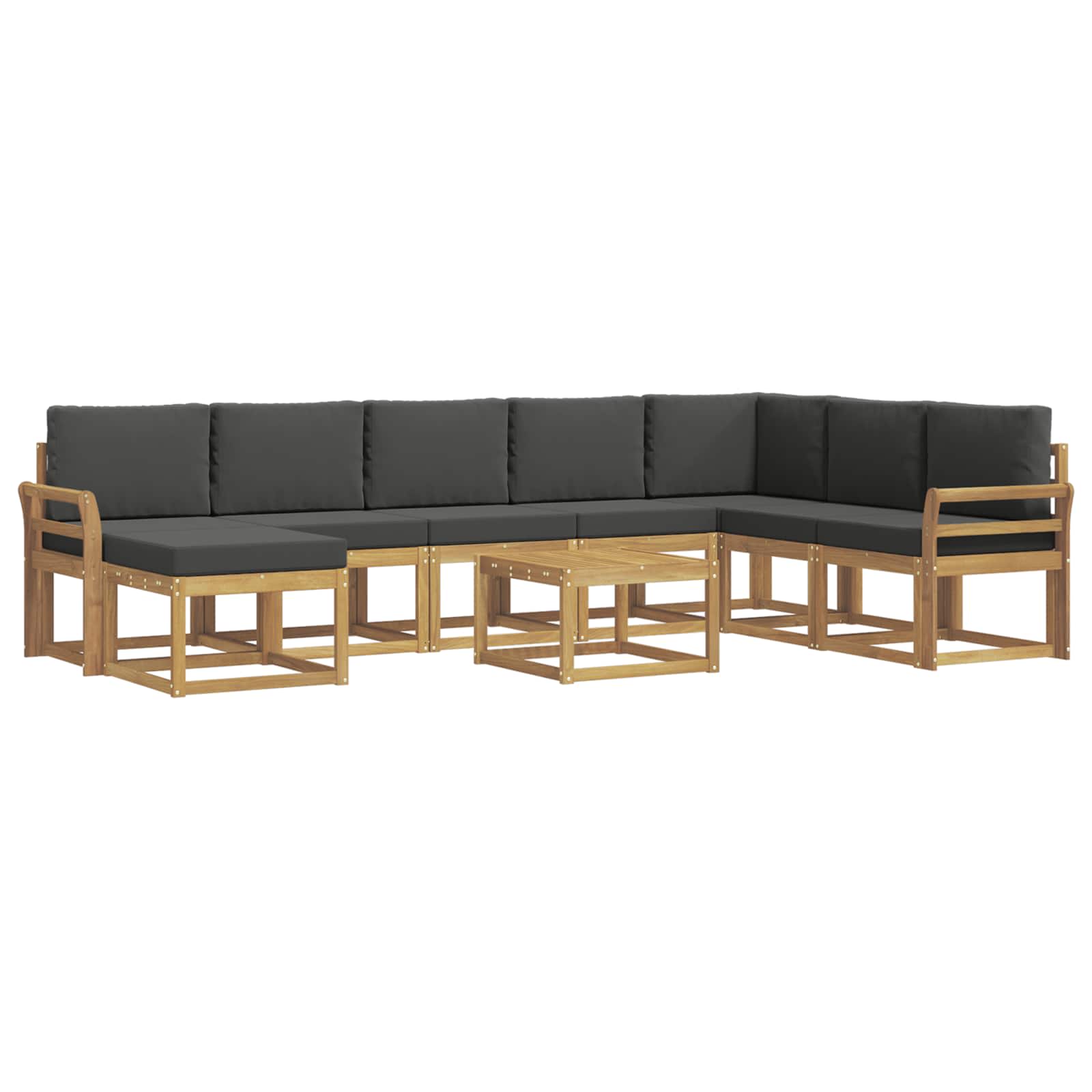 Set vanjskih sofa s jastukom 9 pcs Bijela i antracit