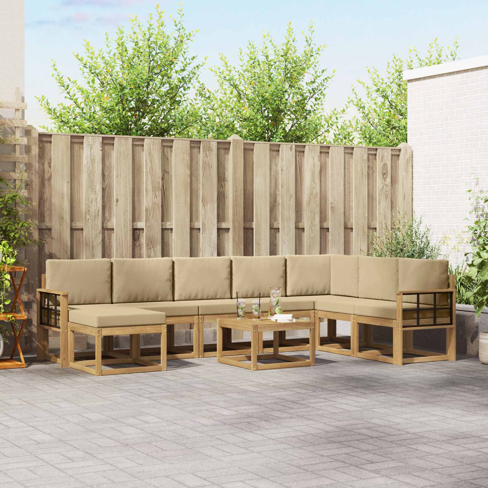 Set vanjskih sofa 9 kom. Bijela i bež