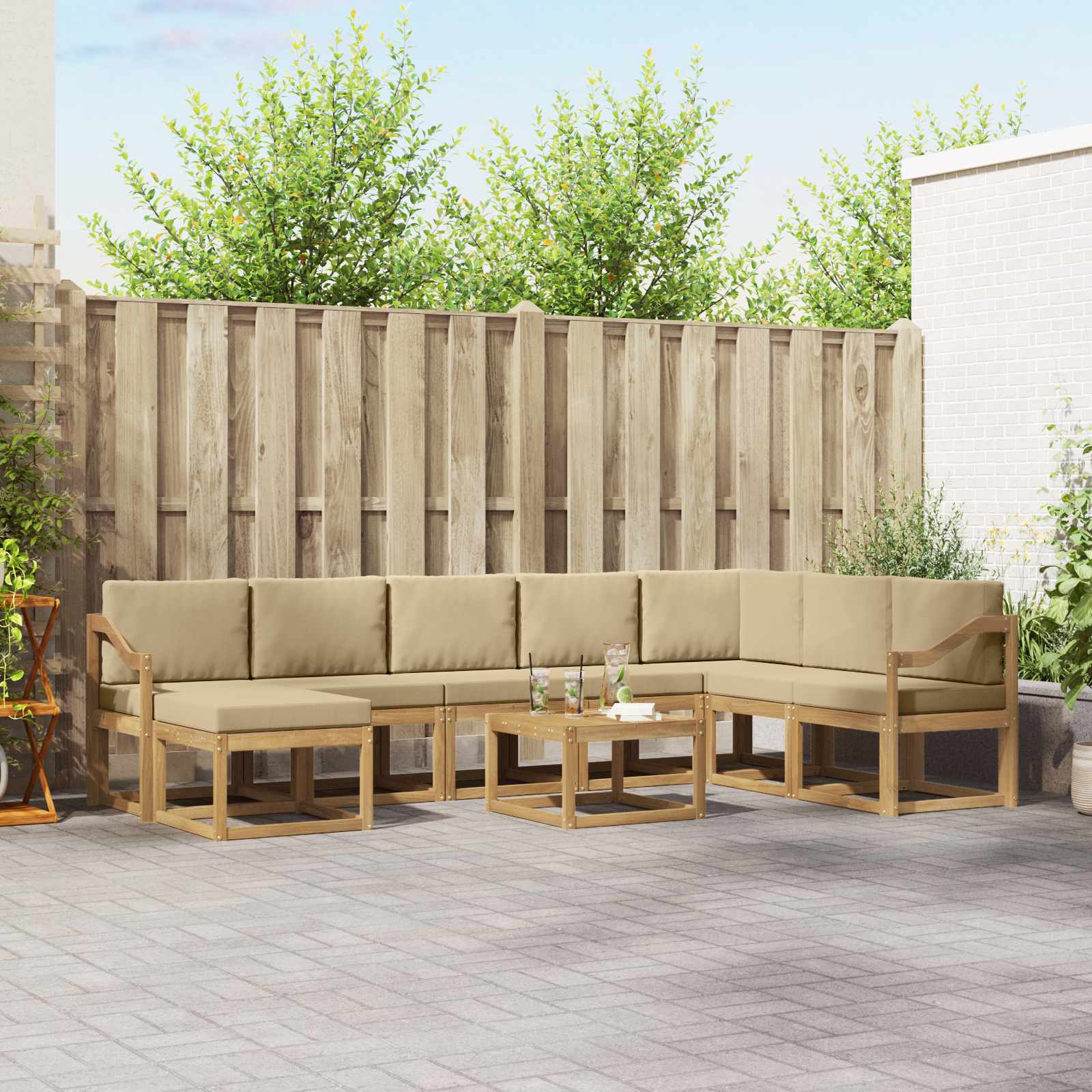 Set vanjskih sofa 9 kom. Bijela i bež