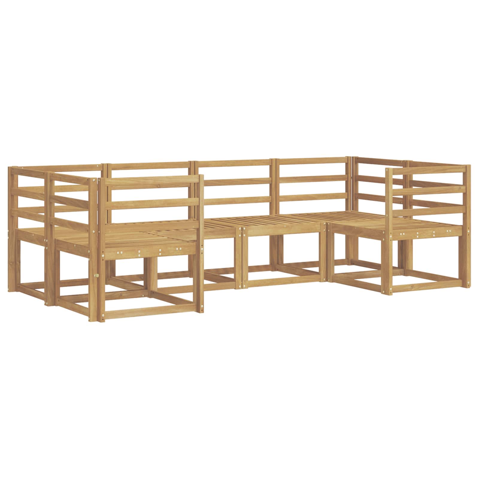 Set vanjskih sofa 6 pcs Bijela Čvrsto drvo akacije
