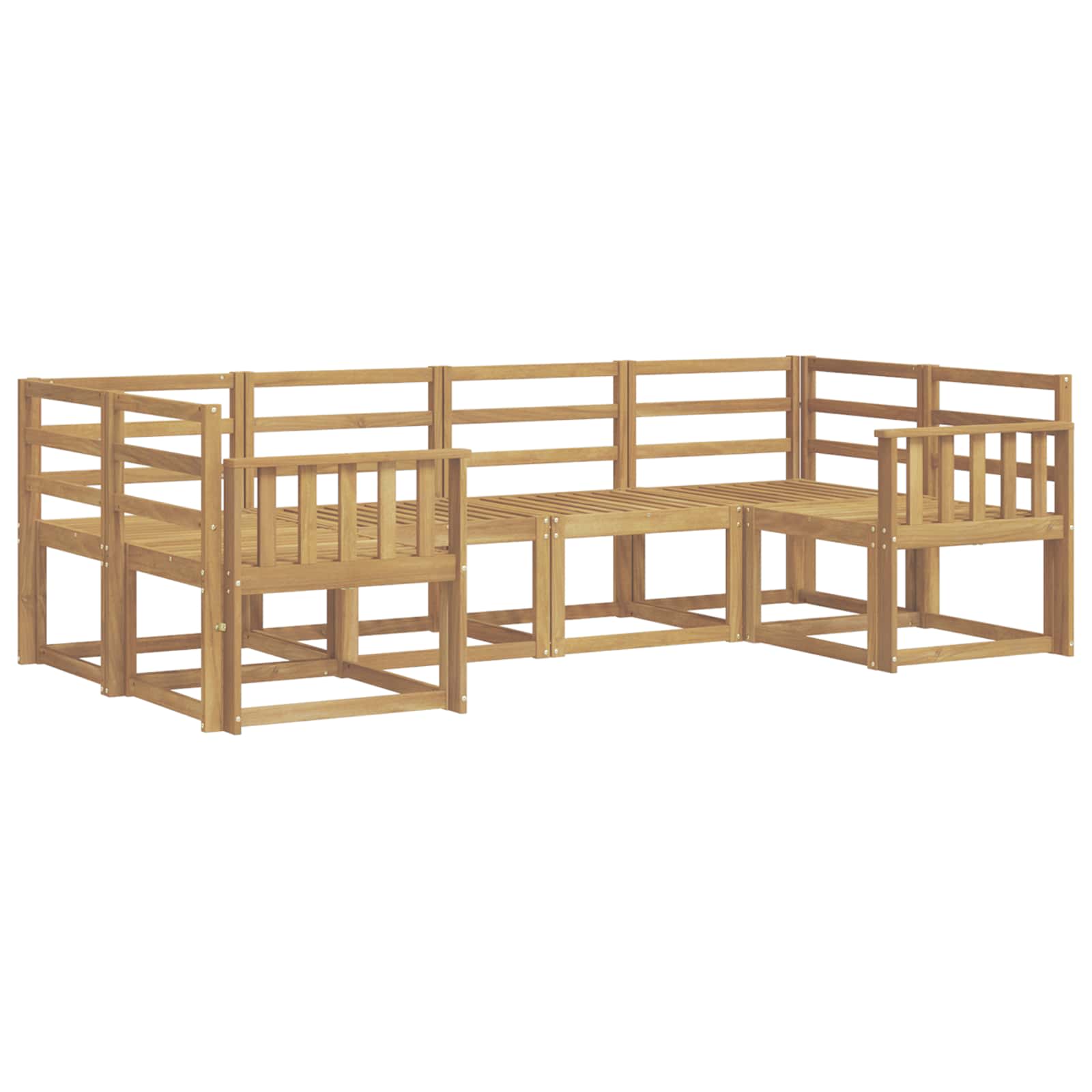 Set vanjskih sofa 6 pcs Bijela Čvrsto drvo akacije