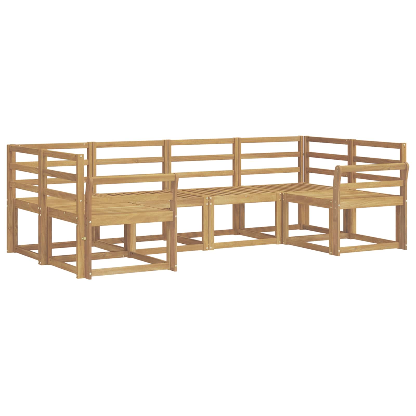 Set vanjskih sofa 6 pcs Bijela Čvrsto drvo akacije