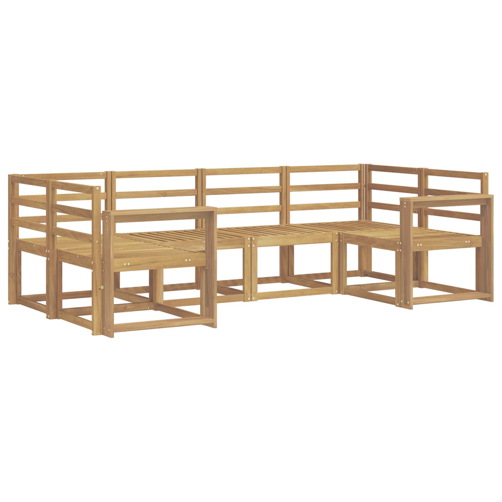 Set vanjskih sofa 6 pcs Bijela Čvrsto drvo akacije