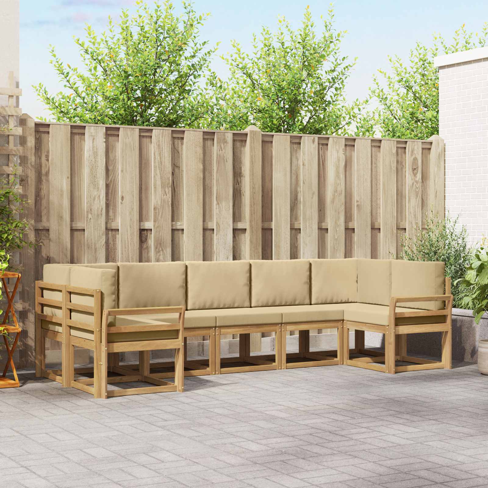 Set vanjskih sofa 7 kom. Bijela i bež