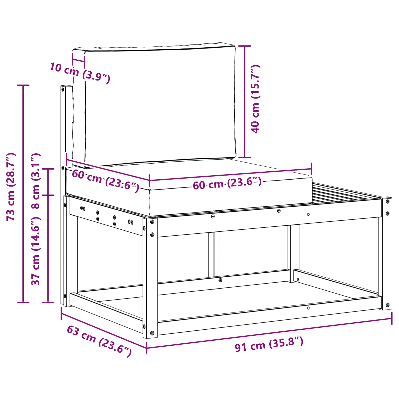 Set vanjskih sofa s jastukom 2 pcs Bijela i antracit Poliester