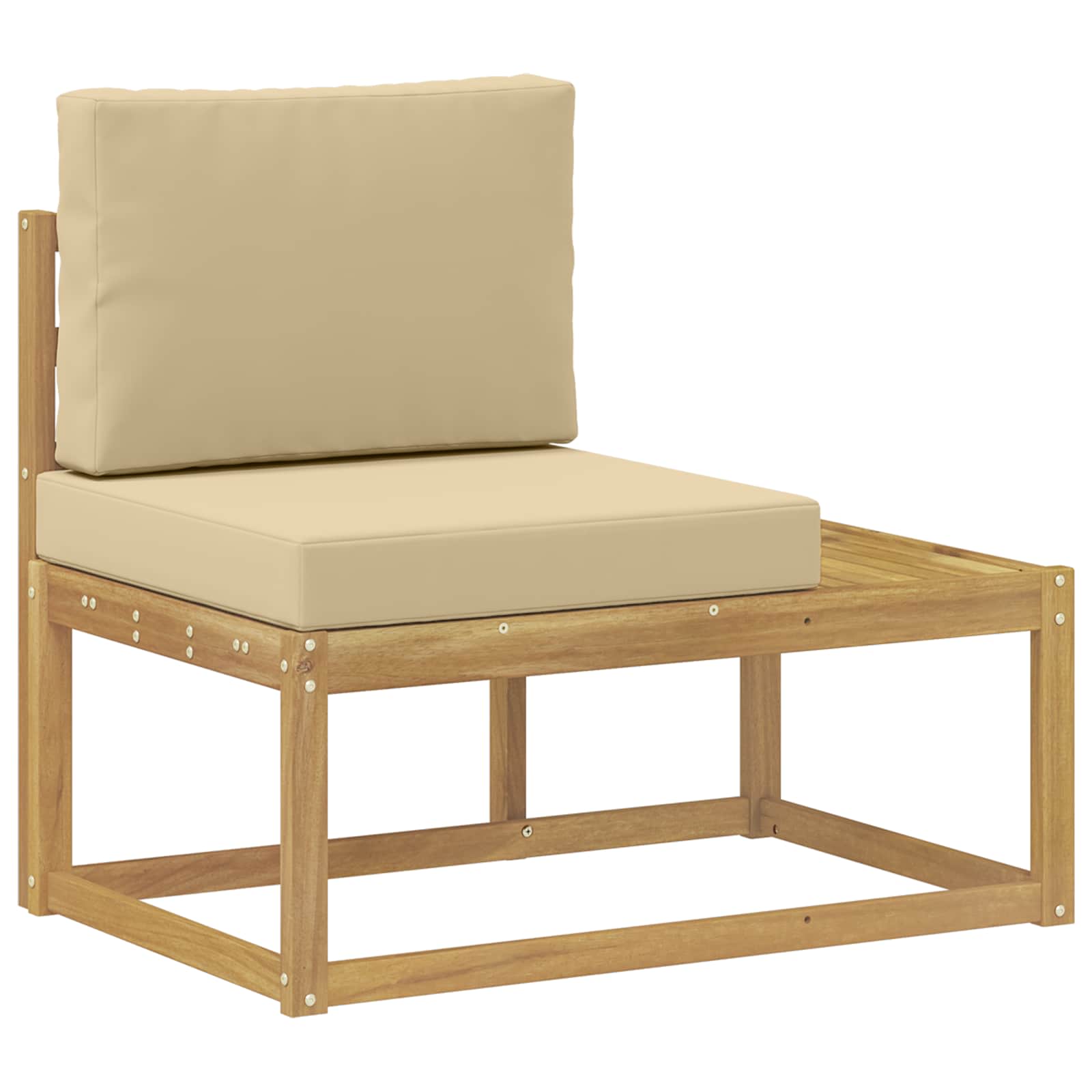 Set vanjskih sofa s jastukom 2 pcs Bijela i bež Poliester