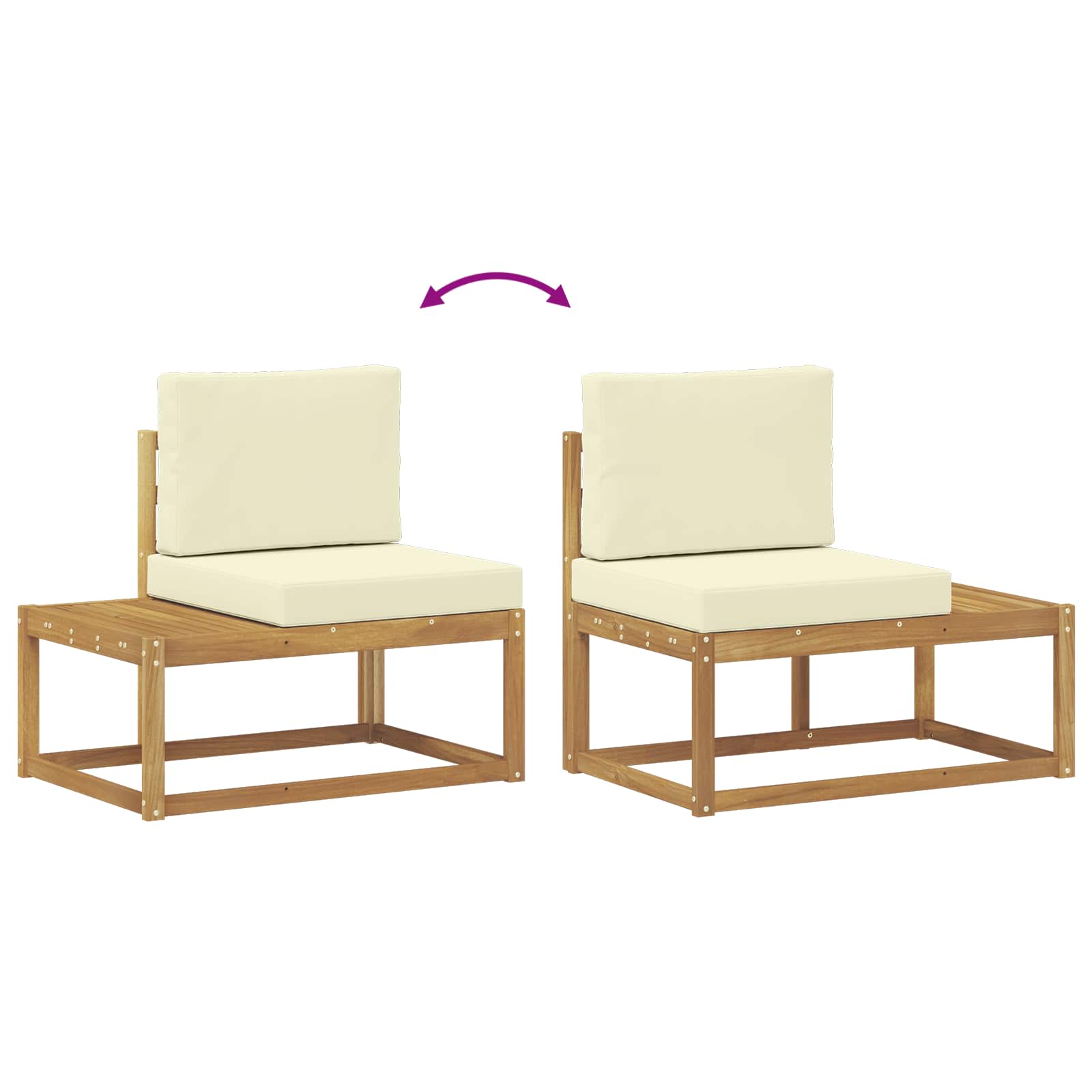 Set vanjskih sofa 3 Komad Bijela i krem Poliester