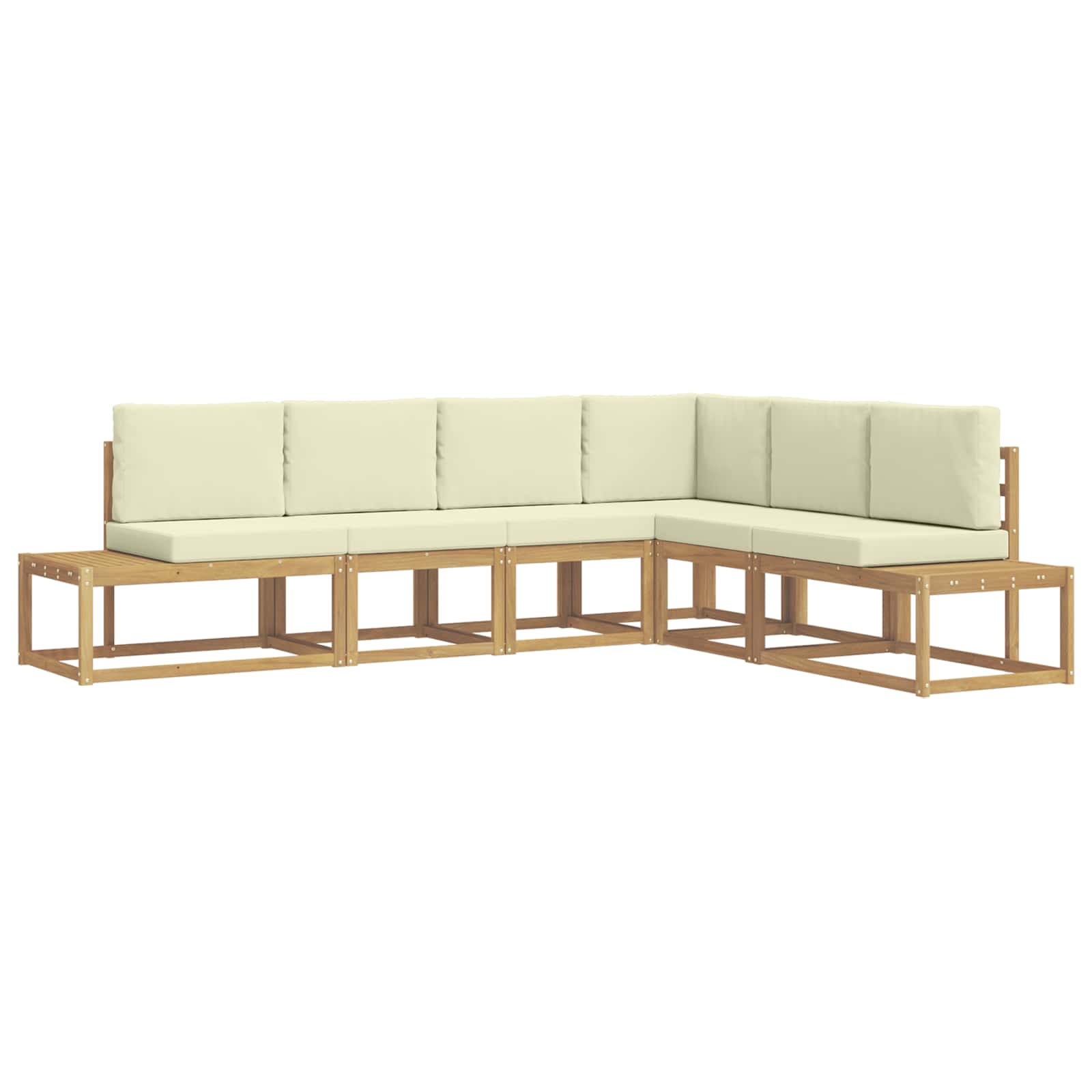Set vanjskih sofa 4 Komad Bijela i krem Poliester