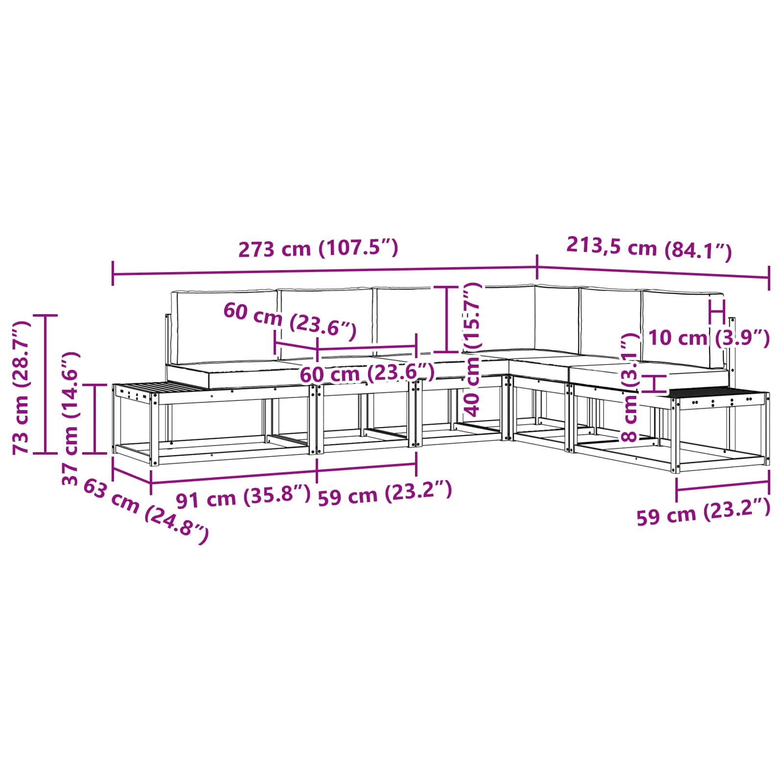 Set vanjskih sofa