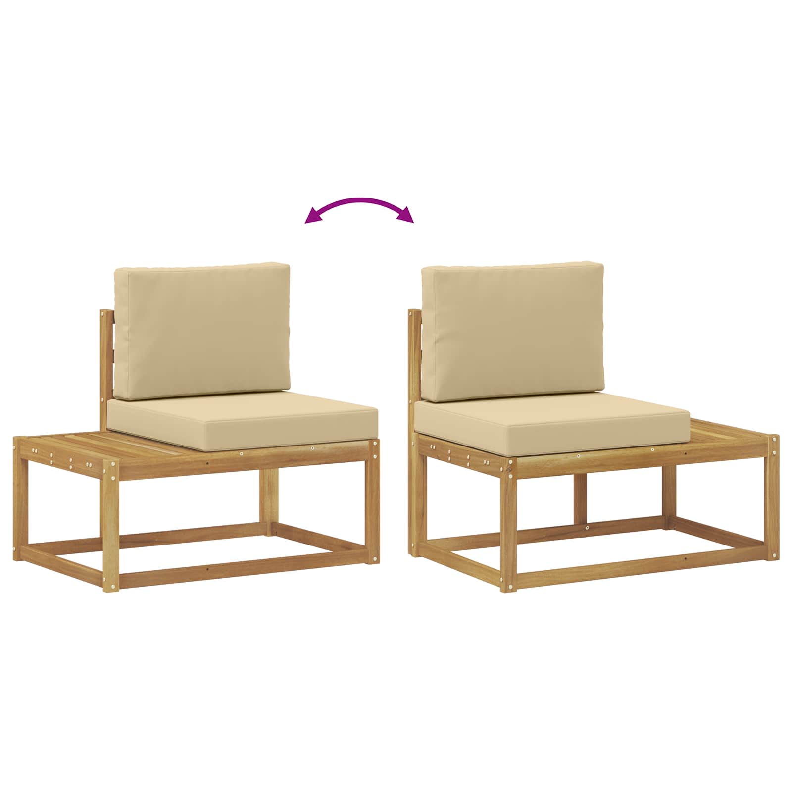 Set vanjskih sofa 5 Komad Bijela i bež Poliester