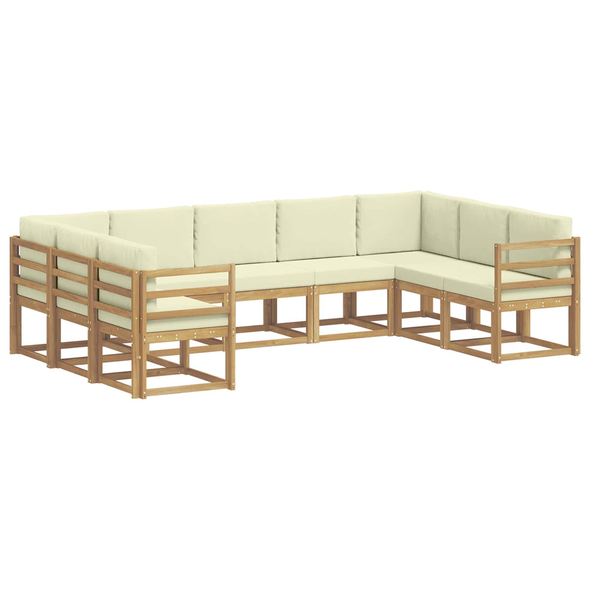 Set vanjskih sofa s jastukom 9 pcs Bijela i krem