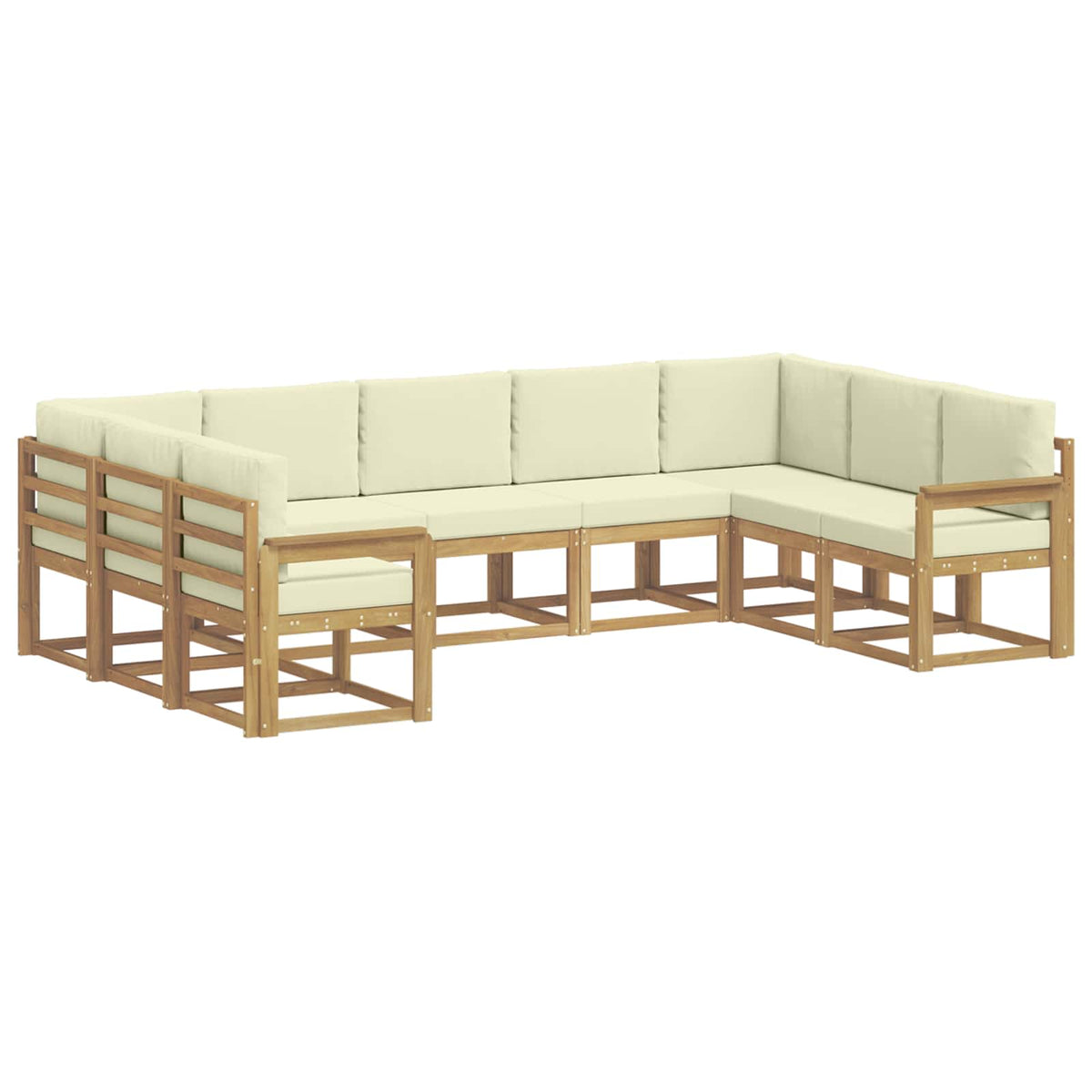 Set vanjskih sofa s jastukom 9 pcs Bijela i krem