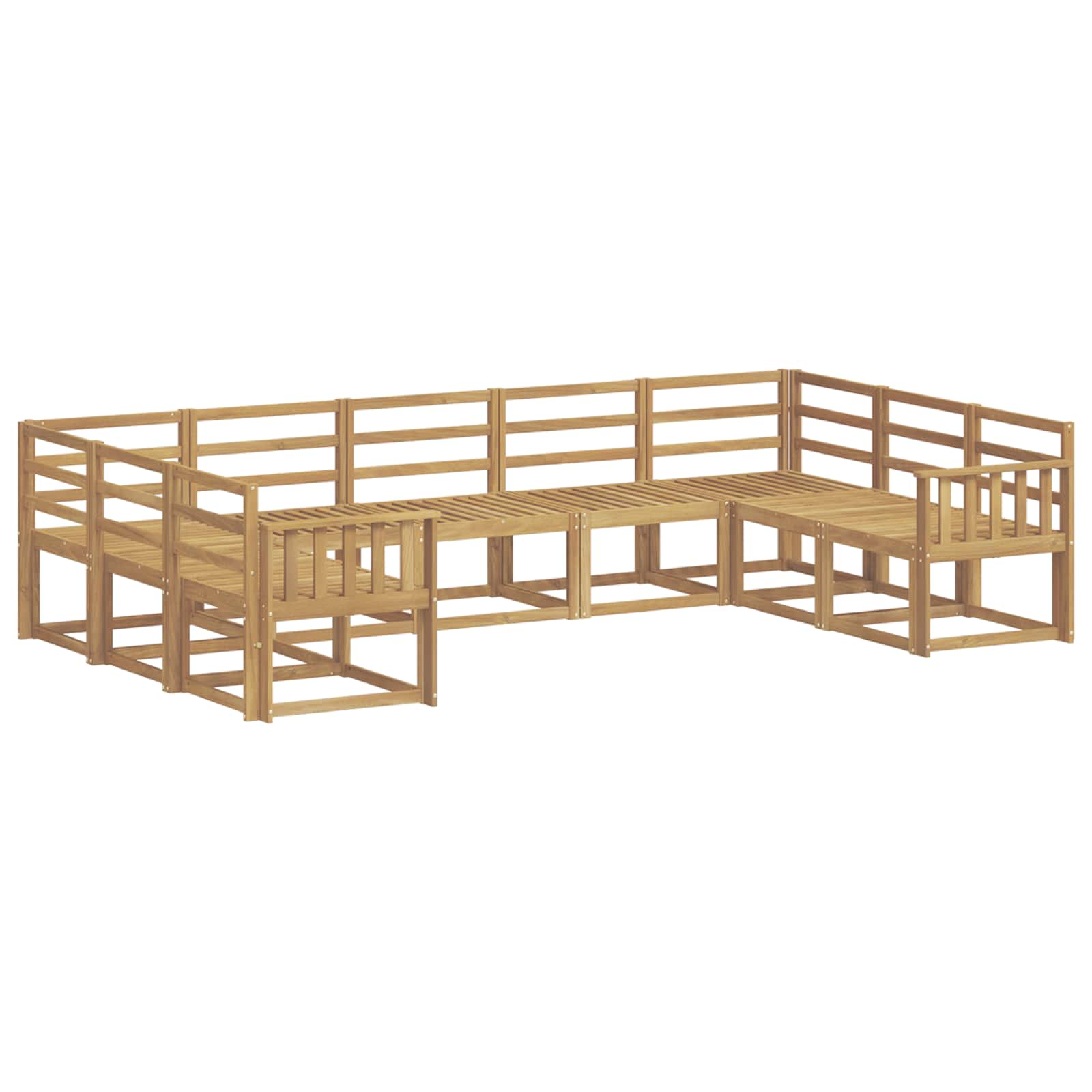Set vanjskih sofa 9 pcs Bijela Čvrsto drvo akacije