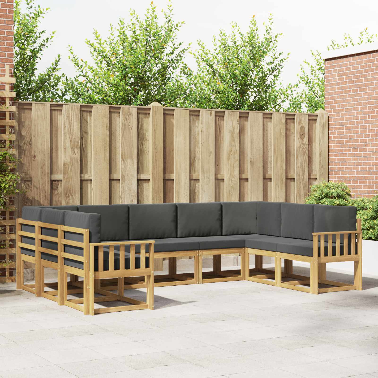 Set vanjskih sofa s jastukom 9 pcs Bijela i antracit