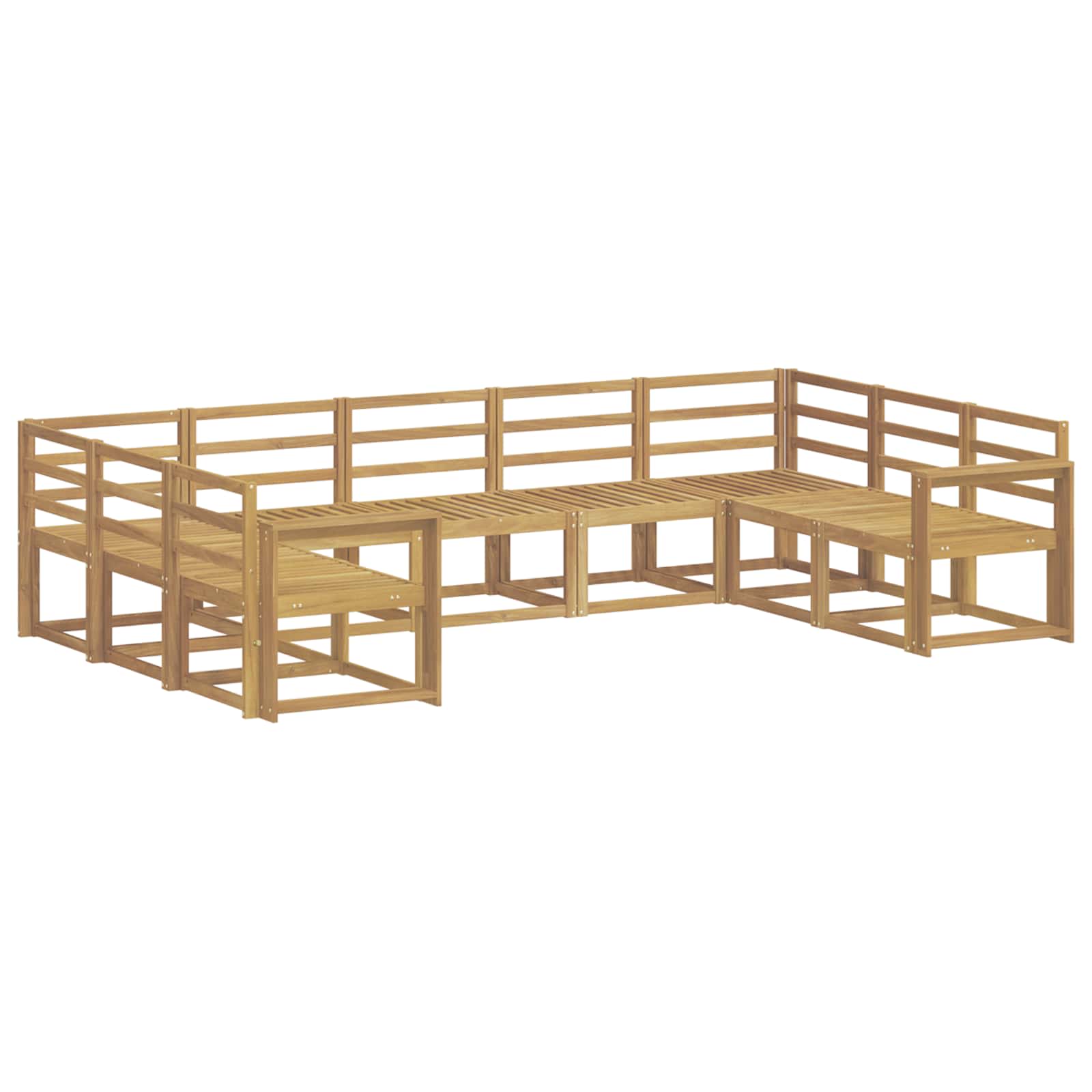 Set vanjskih sofa 9 pcs Bijela Čvrsto drvo akacije