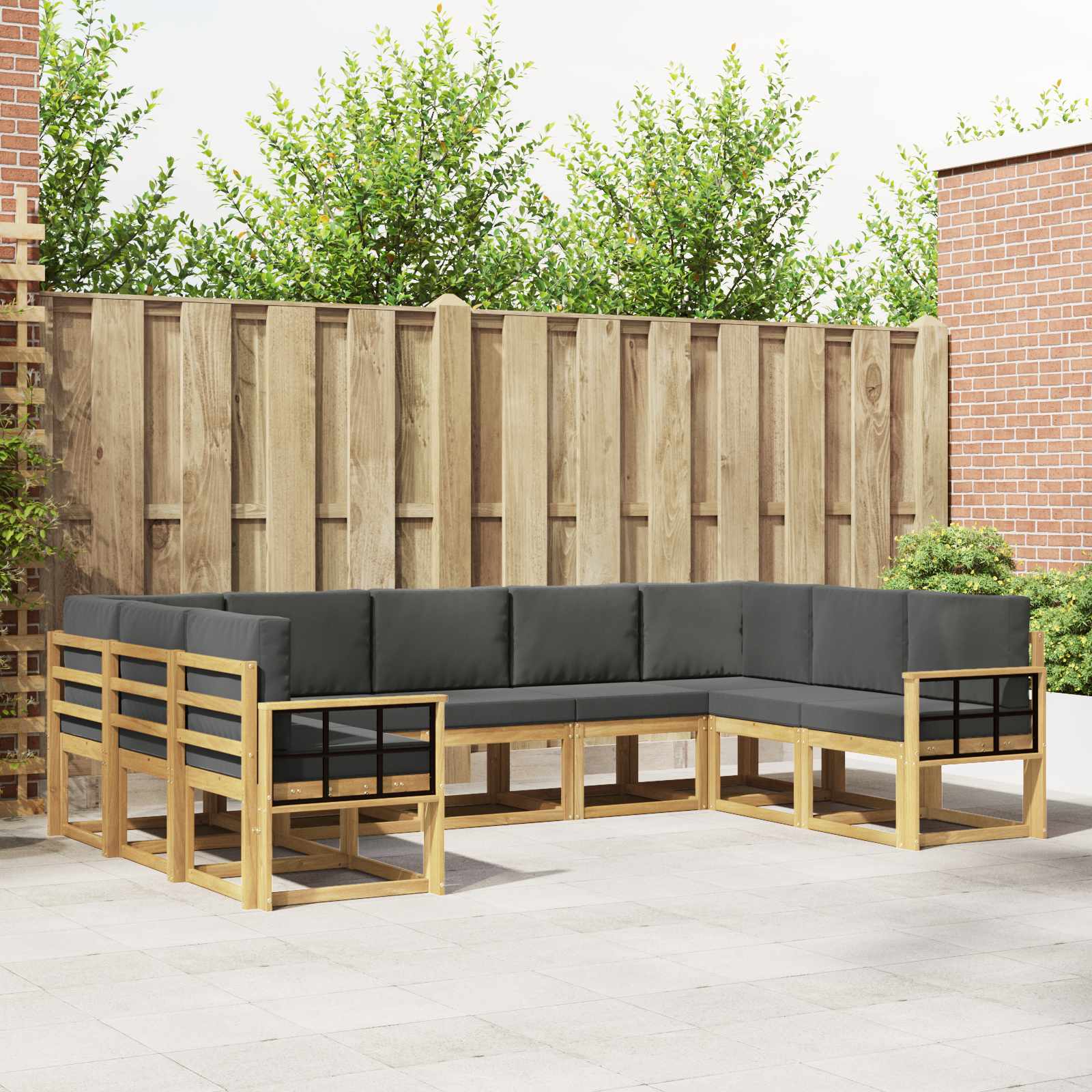 Set vanjskih sofa s jastukom 9 pcs Bijela i antracit