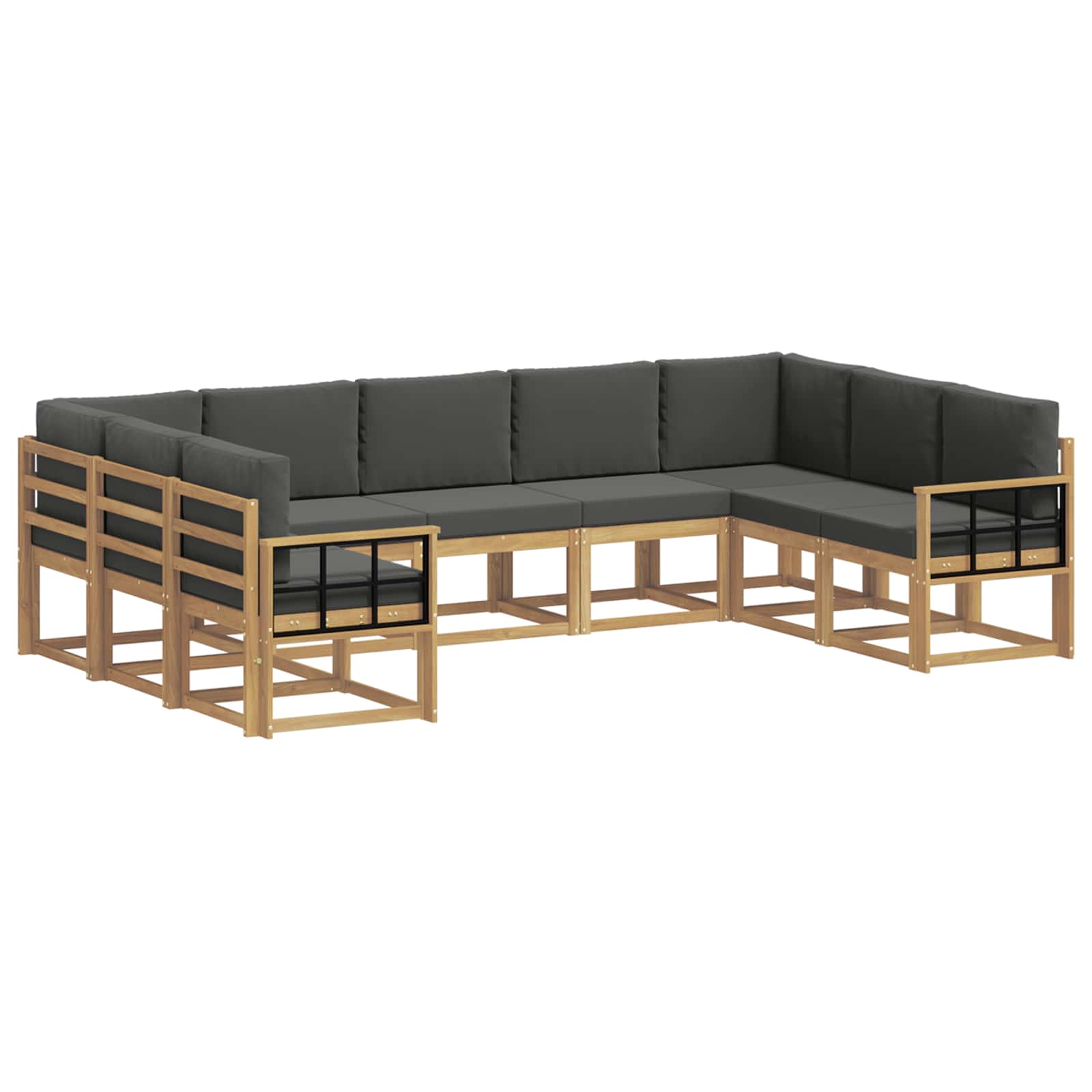 Set vanjskih sofa s jastukom 9 pcs Bijela i antracit