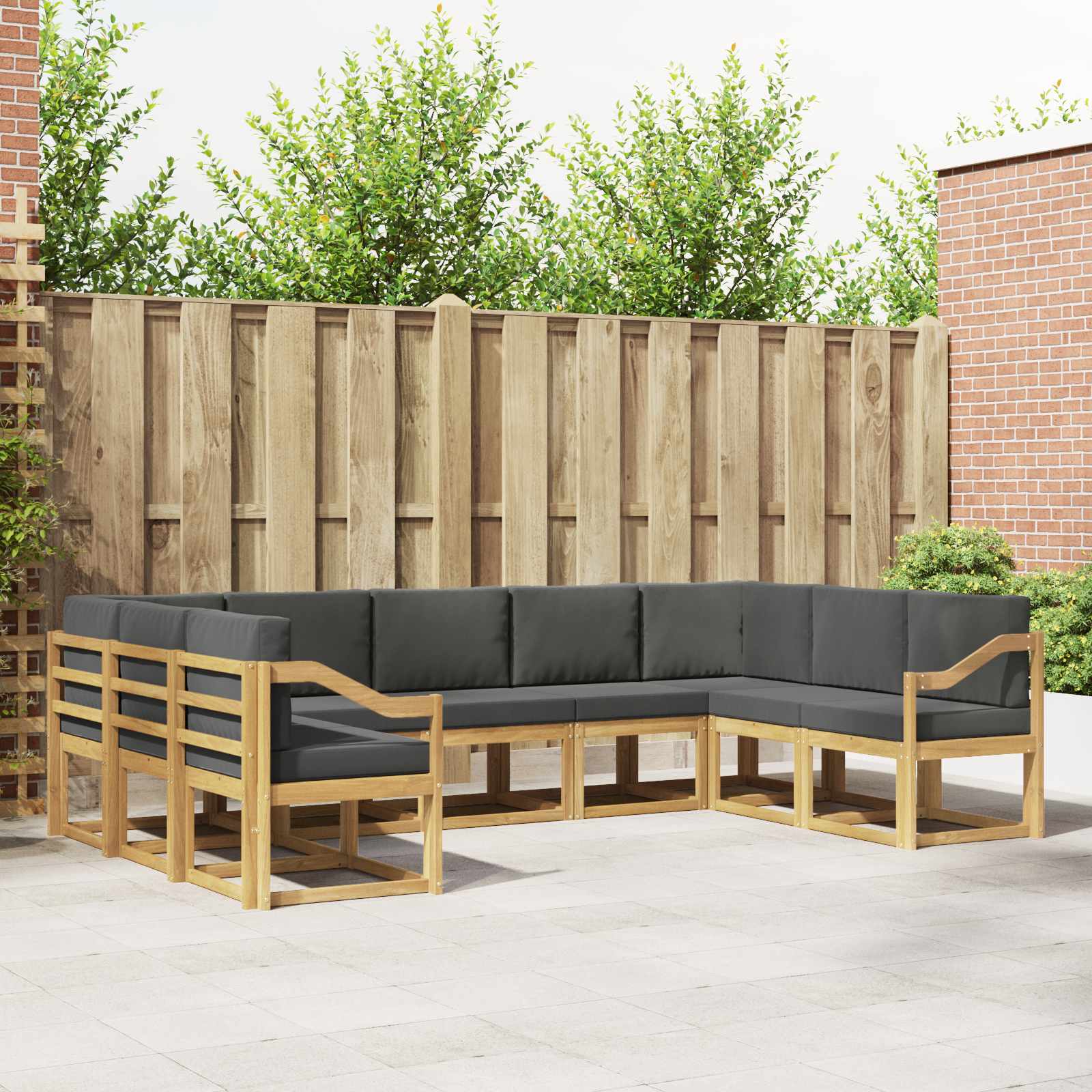 Set vanjskih sofa s jastukom 9 pcs Bijela i antracit