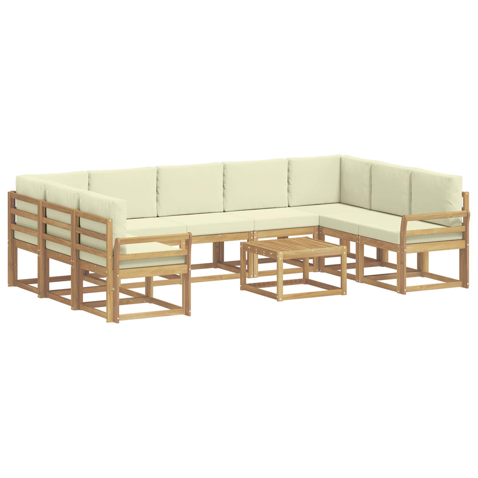 Set vanjskih sofa 10 pcs Bijela i krem 59 x 59 x 37 cm