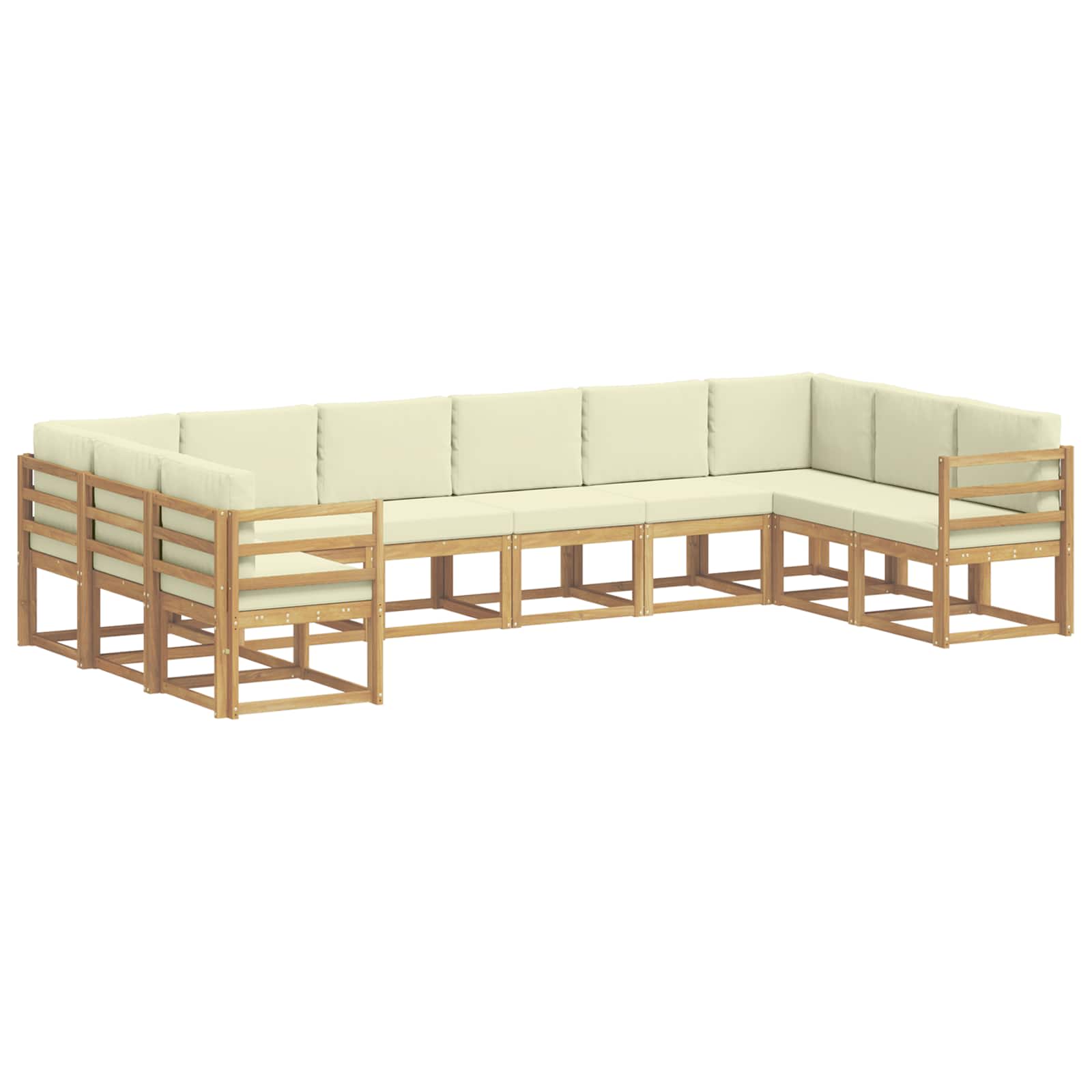 Set vanjskih sofa s jastukom 10 pcs Bijela i krem