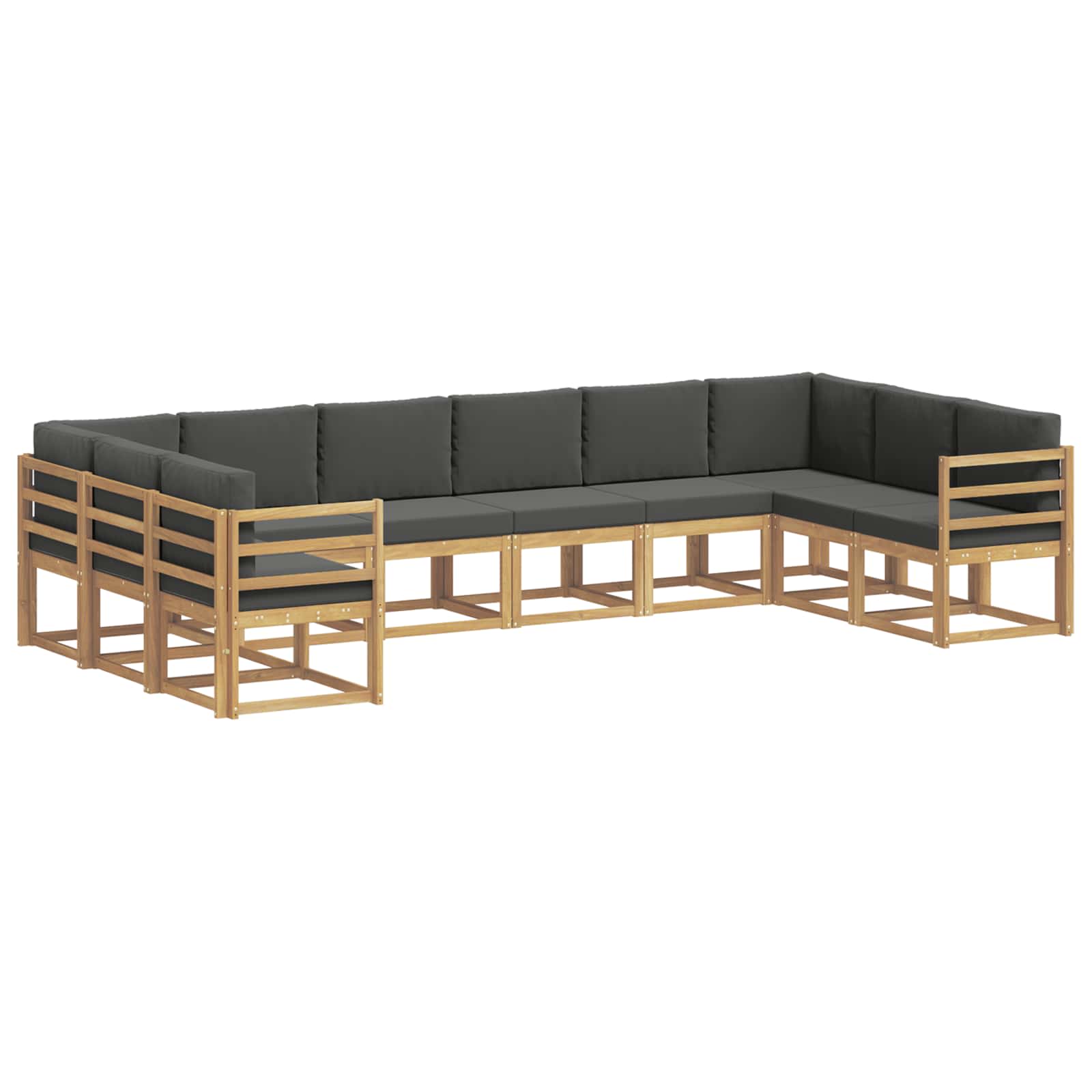 Set vanjskih sofa s jastukom 10 pcs Bijela i antracit