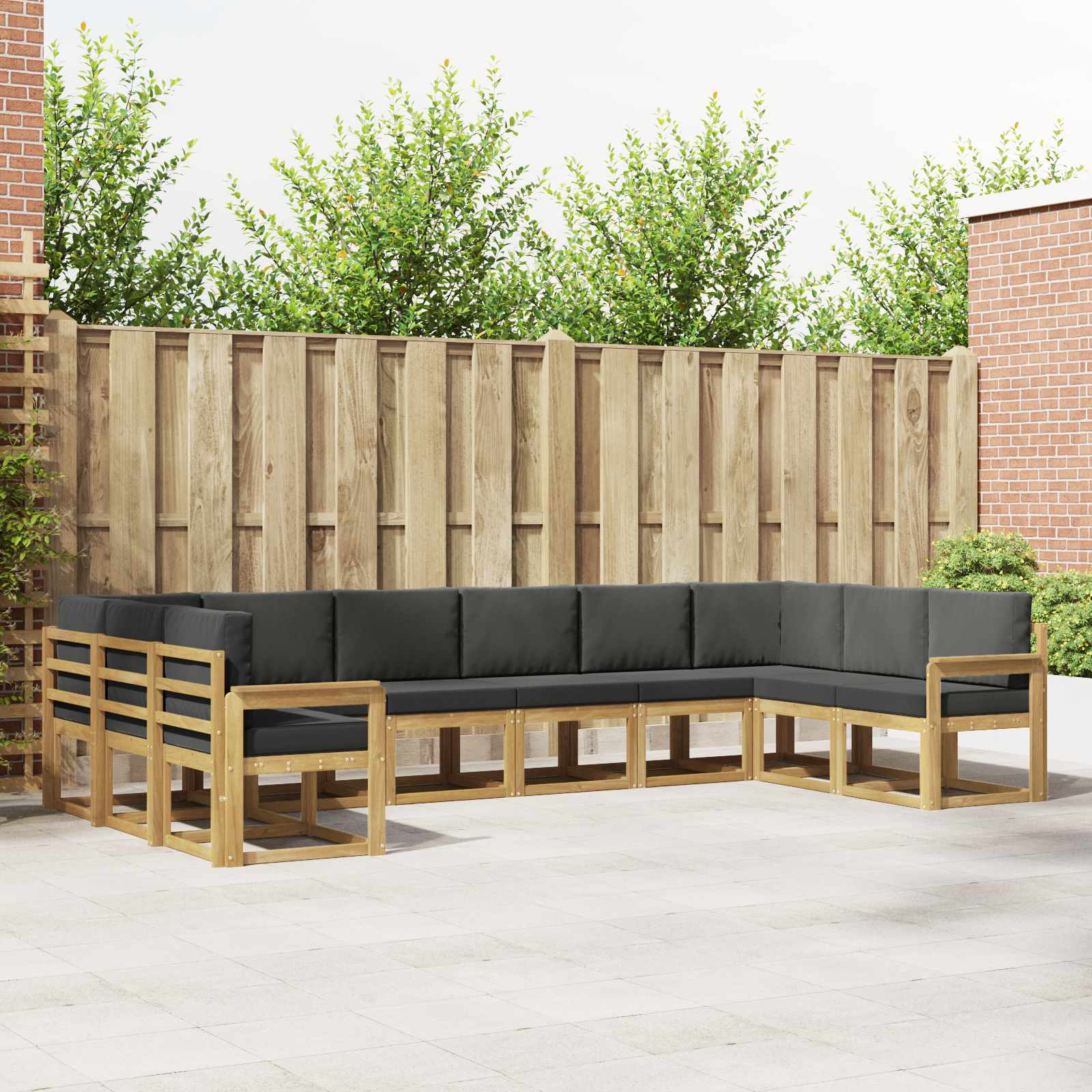 Set vanjskih sofa s jastukom 10 pcs Bijela i antracit