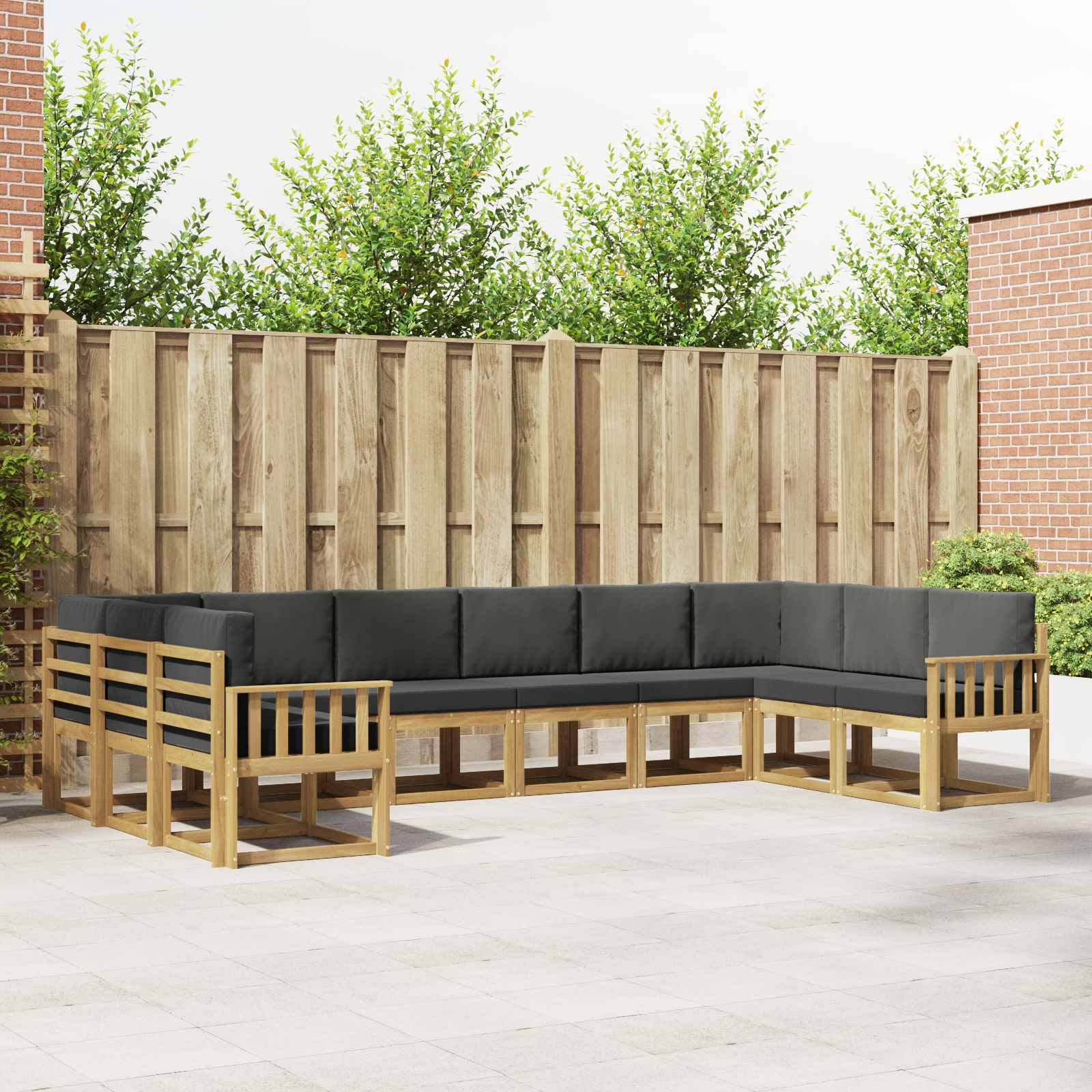 Set vanjskih sofa s jastukom 10 pcs Bijela i antracit
