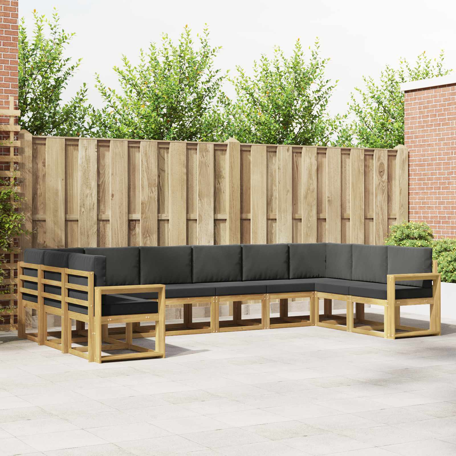 Set vanjskih sofa s jastukom 10 pcs Bijela i antracit