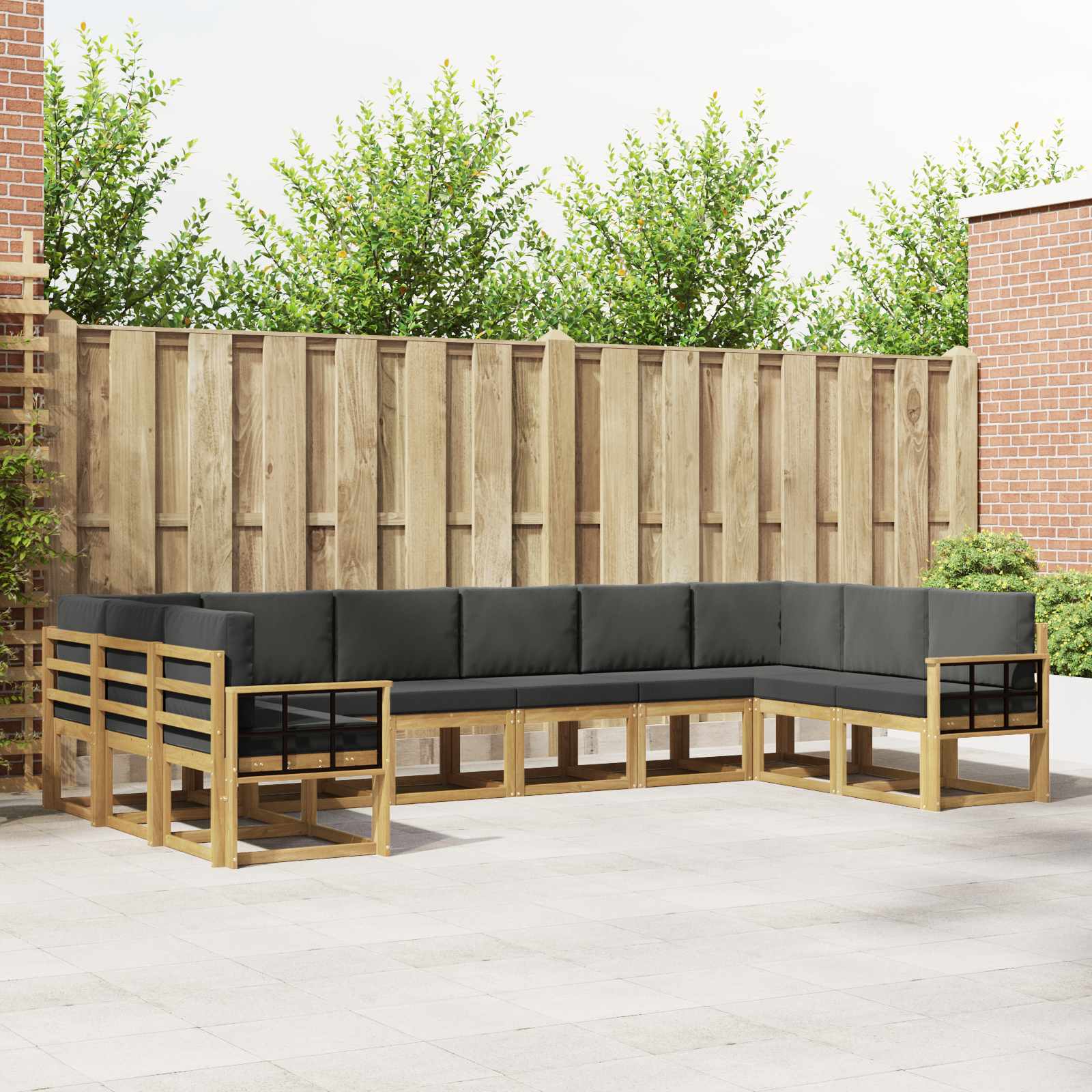 Set vanjskih sofa s jastukom 10 pcs Bijela i antracit