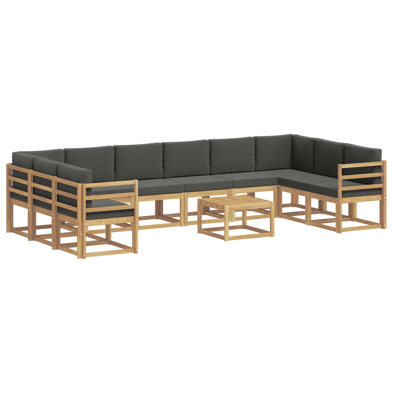 Set vanjskih sofa s jastukom 11 pcs Bijela i antracit