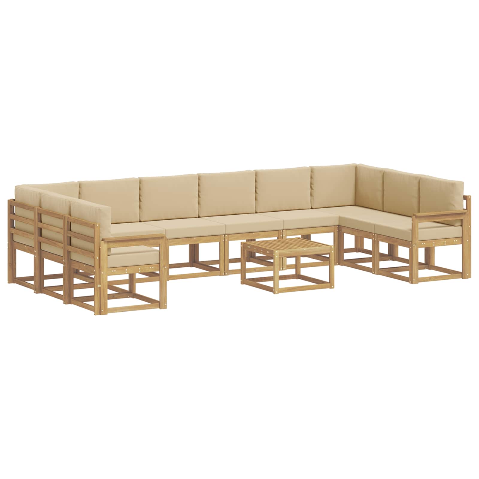 Set vanjskih sofa s jastukom 11 pcs Bijela i bež