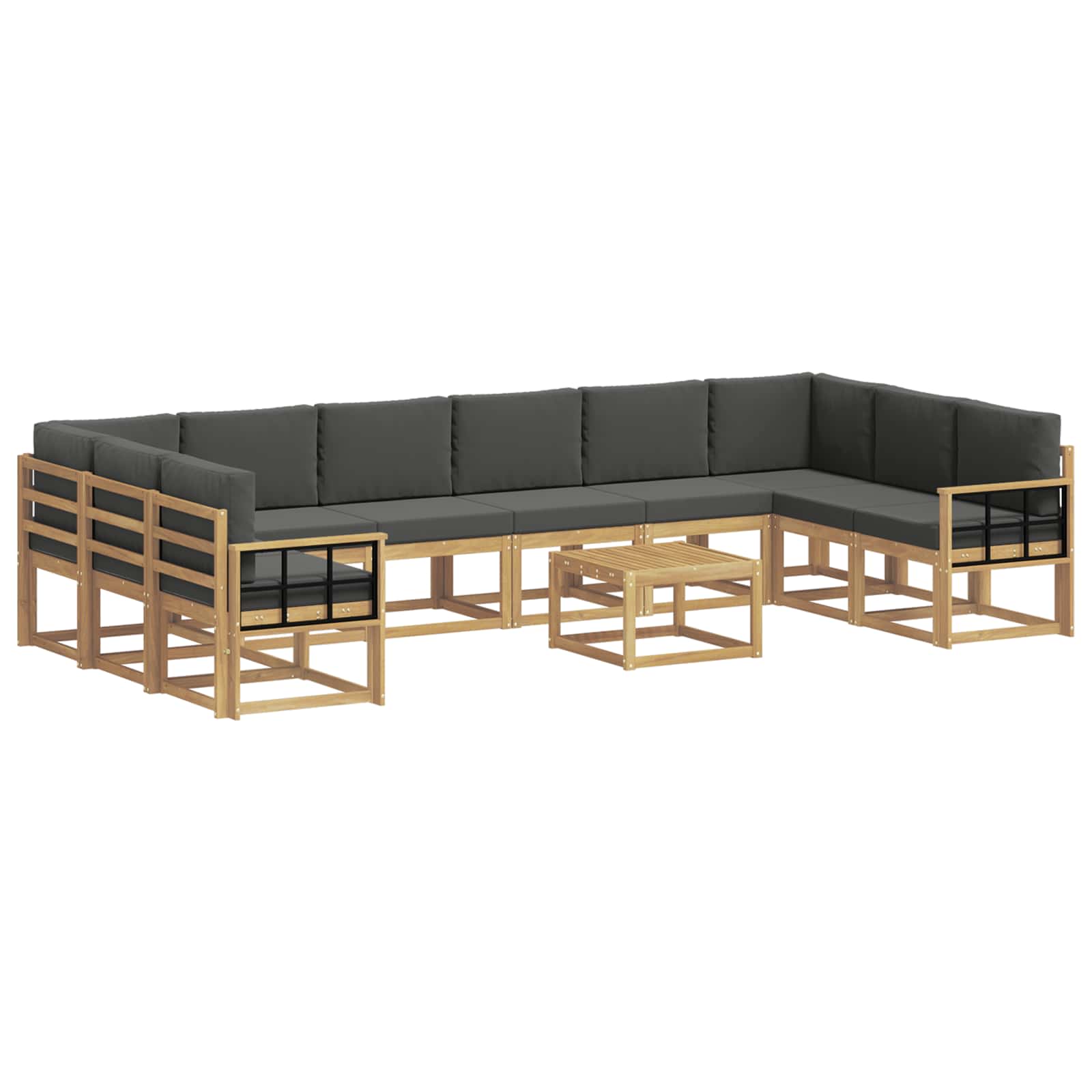 Set vanjskih sofa s jastukom 11 pcs Bijela i antracit