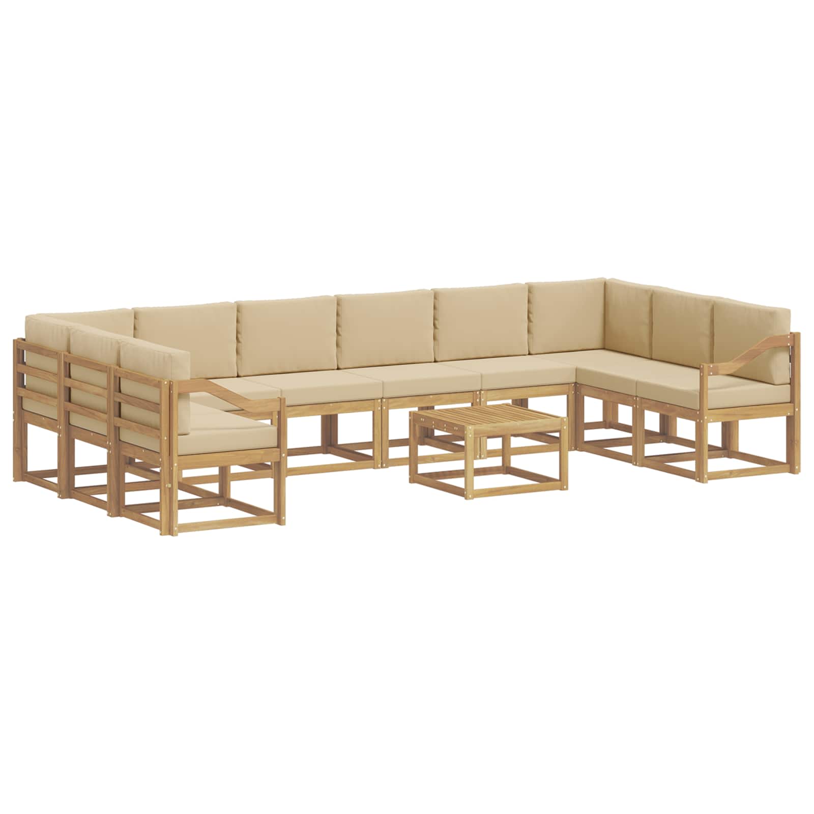 Set vanjskih sofa s jastukom 11 pcs Bijela i bež