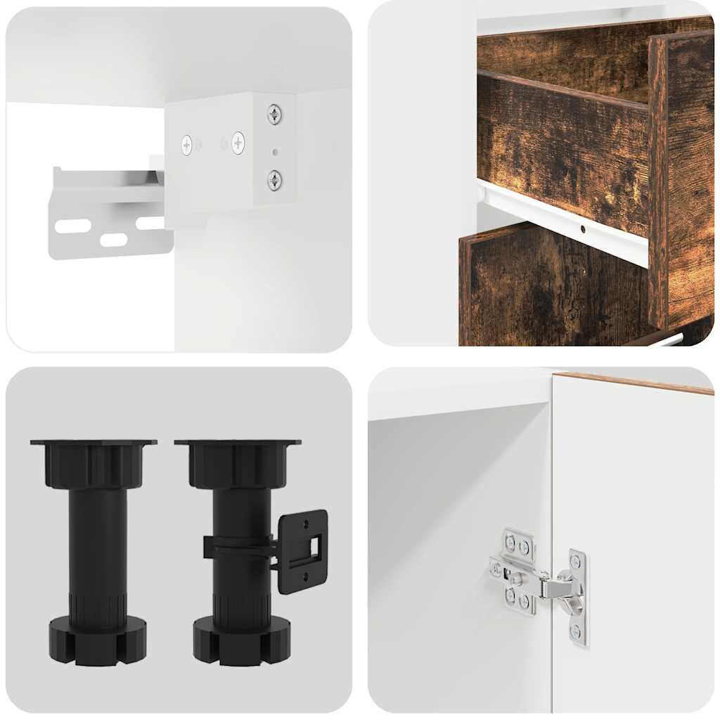 Set kuhinjskih ormarića s ladicama Lyon 4 pcs Dimljeni hrast