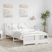 Krevetna konstrukcija Bijelo 140 x 190 cm Masivna borovina