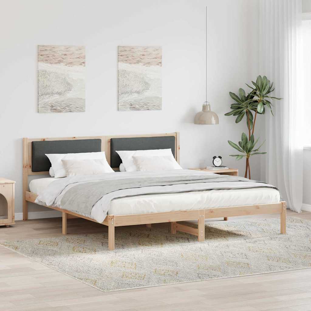 Krevetna konstrukcija s uzglavljem Tamno siva 180 x 200 cm