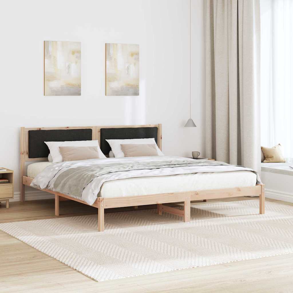 Krevetna konstrukcija Crna 180 x 200 cm Čvrsto borovo drvo