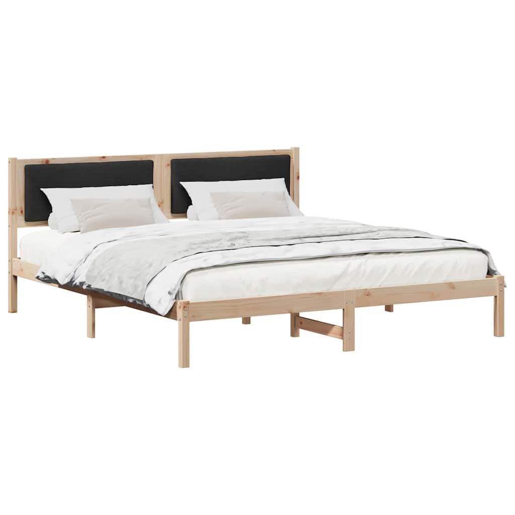 Krevetna konstrukcija Crna 180 x 200 cm Čvrsto borovo drvo