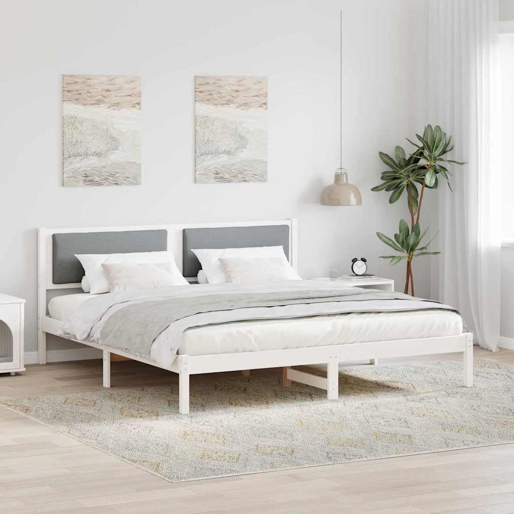 Krevetna konstrukcija s uzglavljem Svijetlo siva 180 x 200 cm