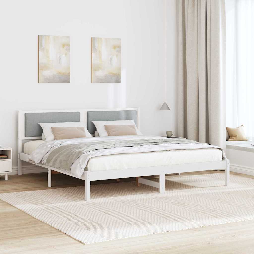 Krevetna konstrukcija s uzglavljem Svijetlo siva 180 x 200 cm