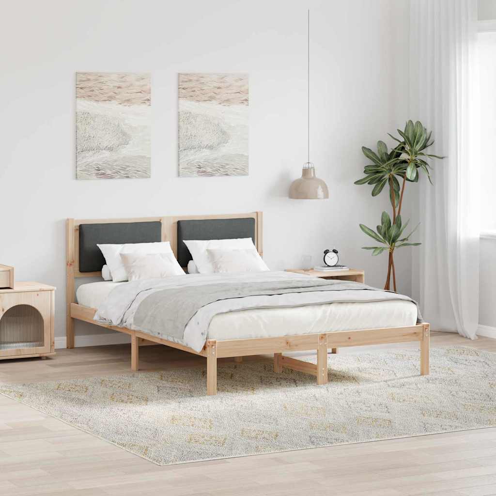 Krevetna konstrukcija s uzglavljem Tamno siva 150 x 200 cm