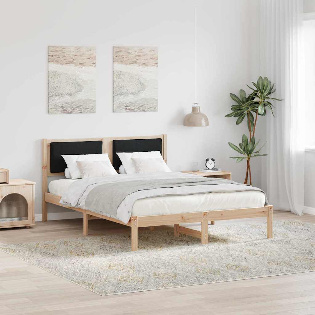 Krevetna konstrukcija Crna 150 x 200 cm Čvrsto borovo drvo