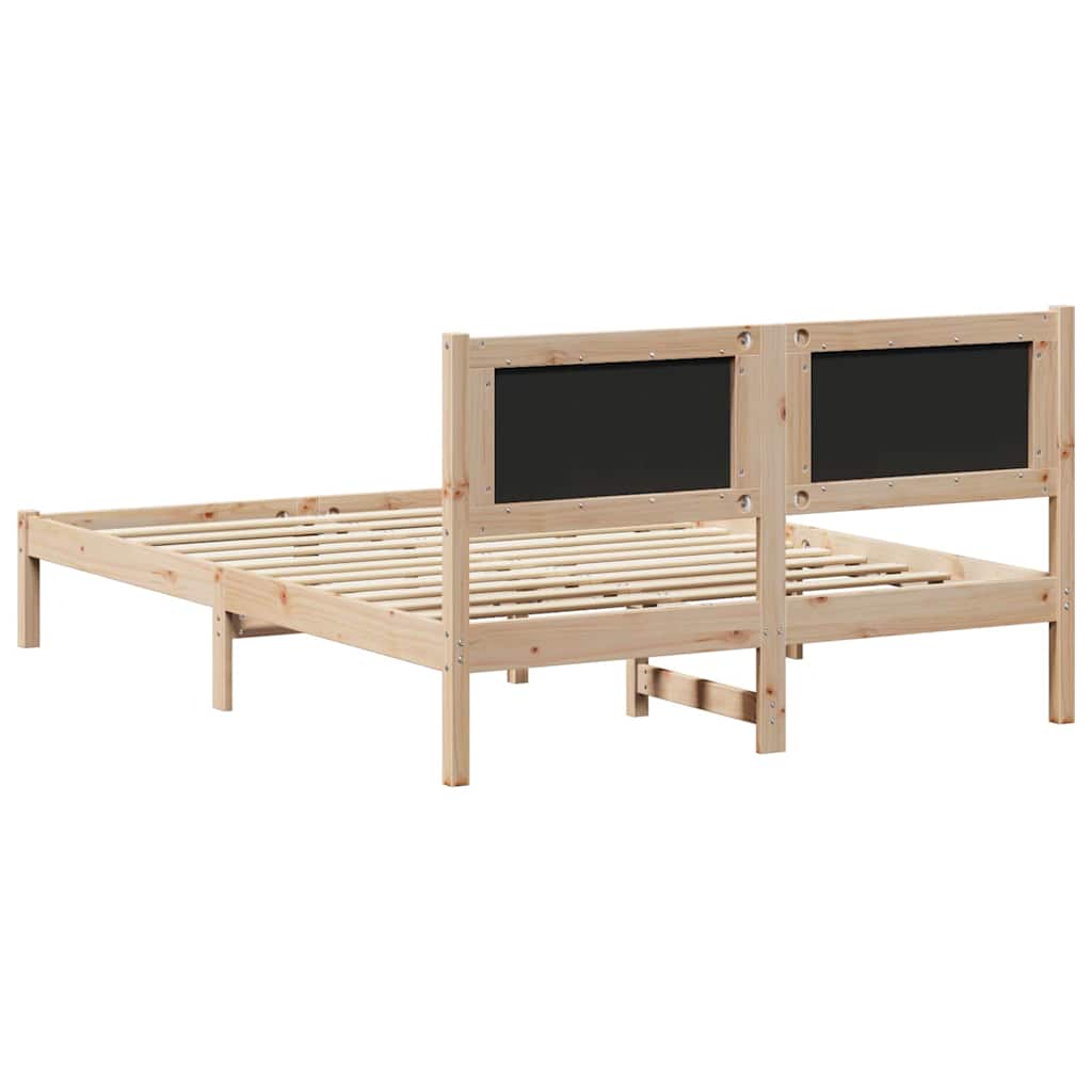 Krevetna konstrukcija Crna 150 x 200 cm Čvrsto borovo drvo