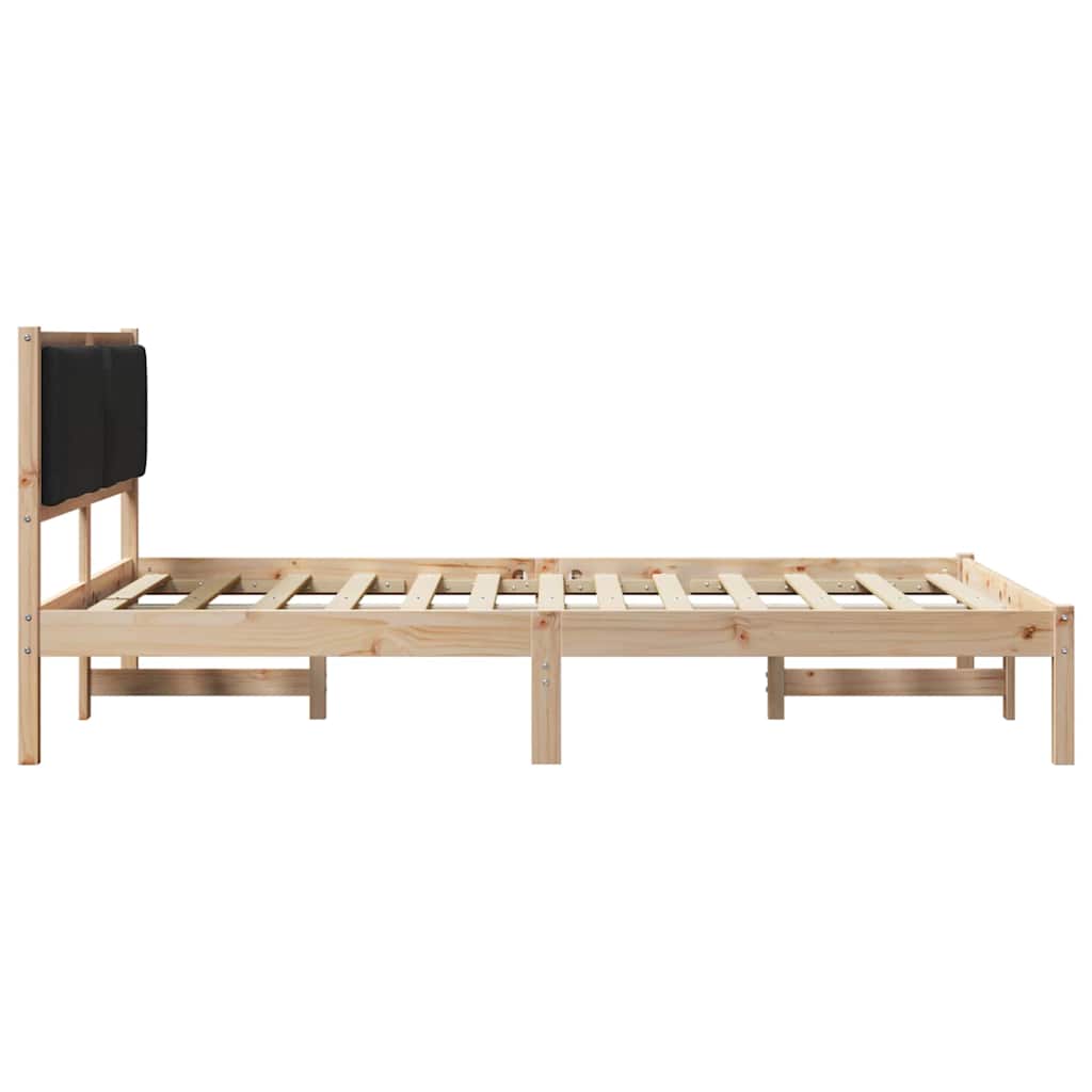Krevetna konstrukcija Crna 150 x 200 cm Čvrsto borovo drvo