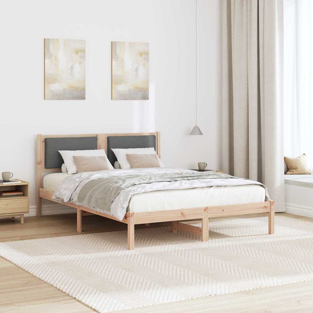 Krevetna konstrukcija s uzglavljem Tamno siva 140 x 200 cm
